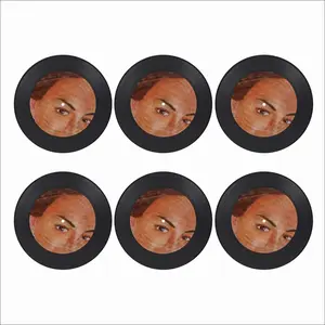 Lady Katrin Vinyl Records Coaster