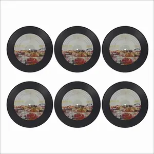 Magmatic Fields Vinyl Records Coaster