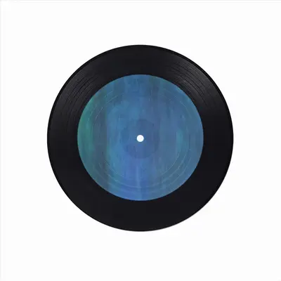 Emerald And Blue I Vinyl Records Coaster