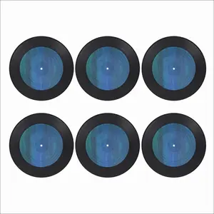 Emerald And Blue I Vinyl Records Coaster