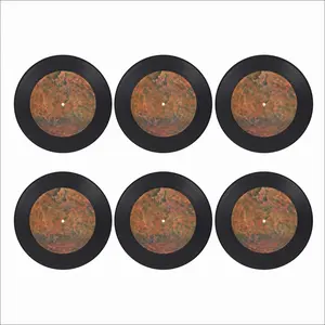 Orange Burst Vinyl Records Coaster