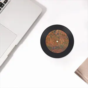 Orange Burst Vinyl Records Coaster