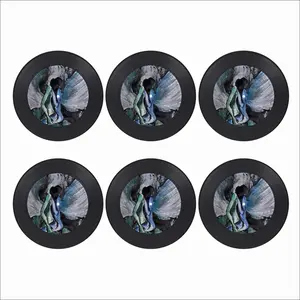 An Angel’S Embrace Vinyl Records Coaster