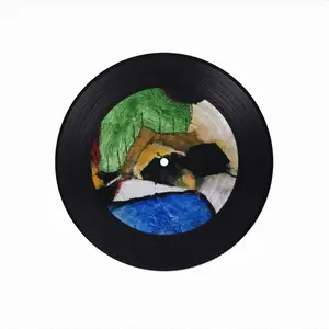 Half Black Utopia Vinyl Records Coaster