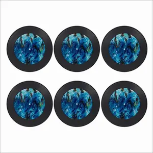 Women In Blue Vinyl Records Coaster