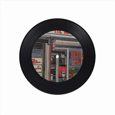 The New Barber Shop New York City Vinyl Records Coaster