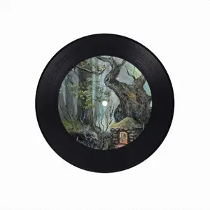 Elf House In A Fantasy Forest Vinyl Records Coaster