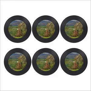 Mountains Landscape Vinyl Records Coaster