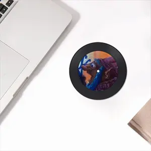 Glowing Orb Wizard Vinyl Records Coaster