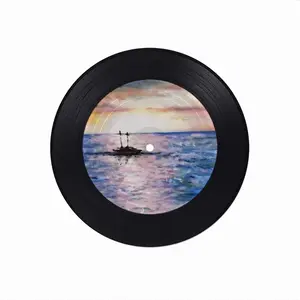 Jamaica Sunset Vinyl Records Coaster