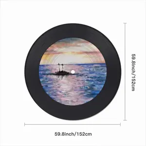 Jamaica Sunset Vinyl Records Coaster