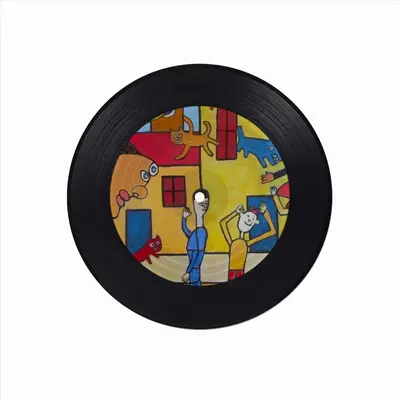 Street Scene Vinyl Records Coaster