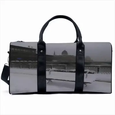 Winter In Paris From Arcole Bridge Travel Bag