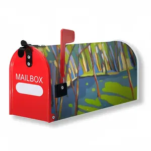 Light And Shadows In Pine Trees Mail Box Cover