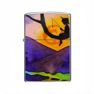 The Moon Fisher - Watercolor Kids Children Fisher Purple Moon Mountain View Landscape Lighter Case