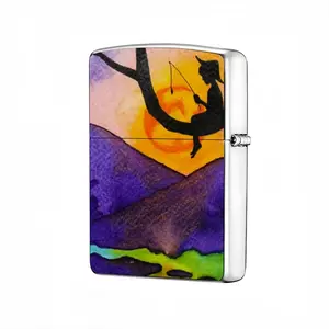 The Moon Fisher - Watercolor Kids Children Fisher Purple Moon Mountain View Landscape Lighter Case