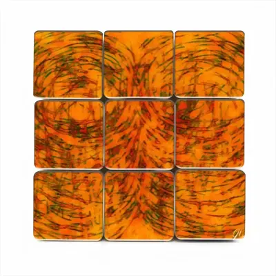 Orange Swirls Magic Cube