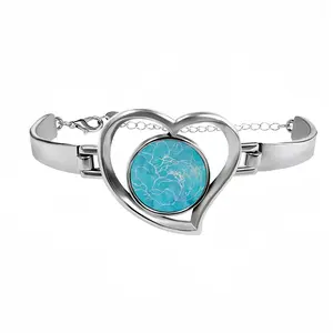 Turquoise Peony Heart Shaped Bracelet