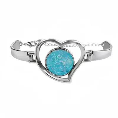 Turquoise Peony Heart Shaped Bracelet