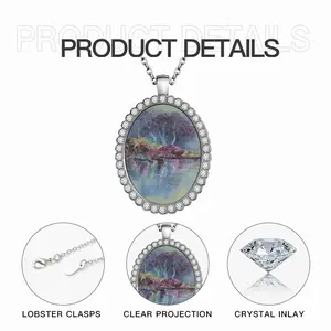 Lake Reflection Oval Pendant Necklace