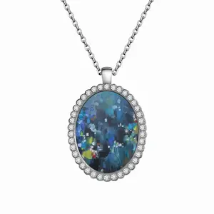 Mountain Sion Oval Pendant Necklace