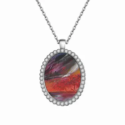 Rainy Tears Oval Pendant Necklace