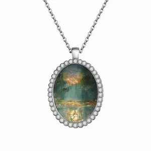 The Language Of Forests And Silent Things Oval Pendant Necklace