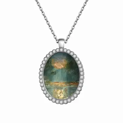 The Language Of Forests And Silent Things Oval Pendant Necklace