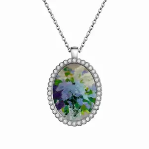 Lilac Oval Pendant Necklace