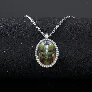 Algonquin Invasion Oval Pendant Necklace