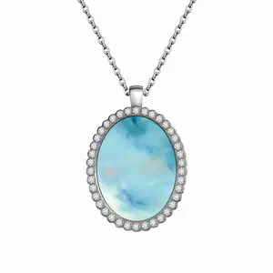 A New World- Paradise I Oval Pendant Necklace