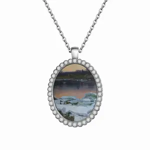 Ice Drift Twilight Oval Pendant Necklace