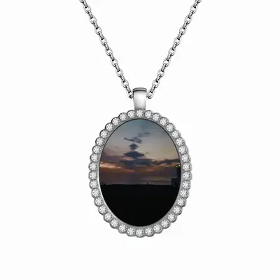 Sunset Over Duncansby Head Oval Pendant Necklace