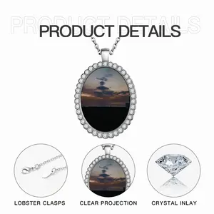 Sunset Over Duncansby Head Oval Pendant Necklace