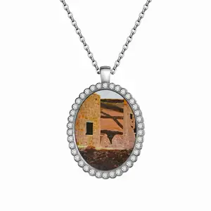 Ruined Tin Mine Oval Pendant Necklace