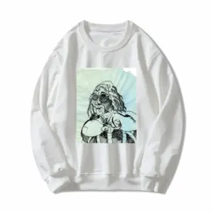 Women Female Old Astride Crew Neck Sweatshirt