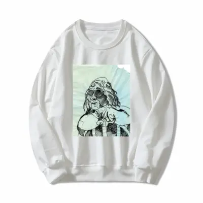 Women Female Old Astride Crew Neck Sweatshirt