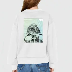 Women Female Old Astride Crew Neck Sweatshirt