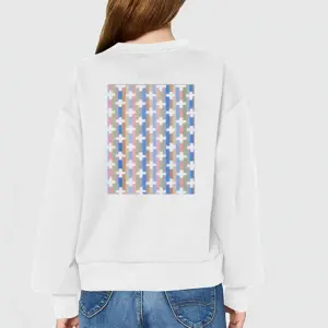 Women White Crosses Crew Neck Sweatshirt