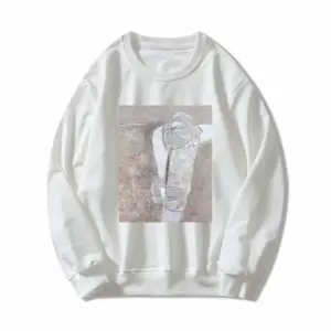 Women White Shape Crew Neck Sweatshirt