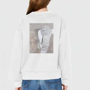 Women White Shape Crew Neck Sweatshirt