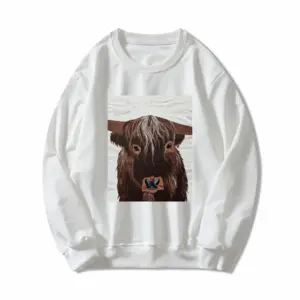 Women Bull - Red Bull Taurus Animals Buffalo Wild Crew Neck Sweatshirt