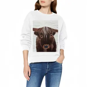 Women Bull - Red Bull Taurus Animals Buffalo Wild Crew Neck Sweatshirt