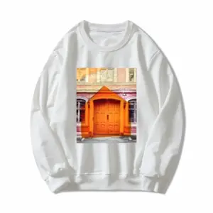 Women Orange Entrance Crew Neck Sweatshirt