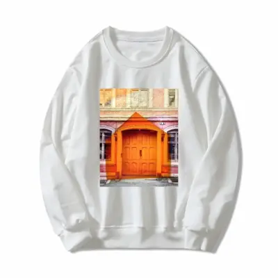 Women Orange Entrance Crew Neck Sweatshirt