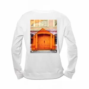 Women Orange Entrance Crew Neck Sweatshirt