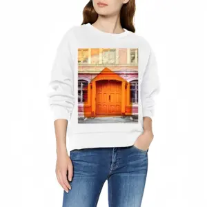 Women Orange Entrance Crew Neck Sweatshirt