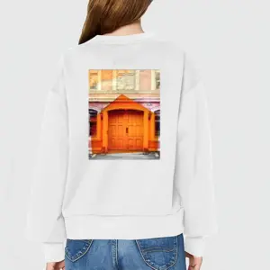 Women Orange Entrance Crew Neck Sweatshirt