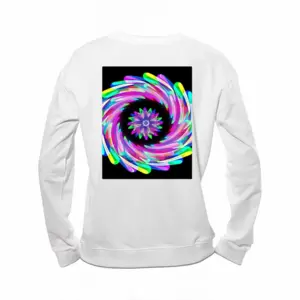 Women Flowers Space Crew Neck Sweatshirt