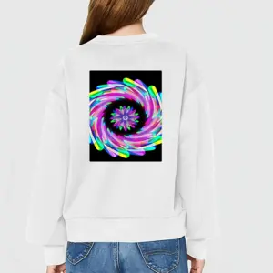 Women Flowers Space Crew Neck Sweatshirt